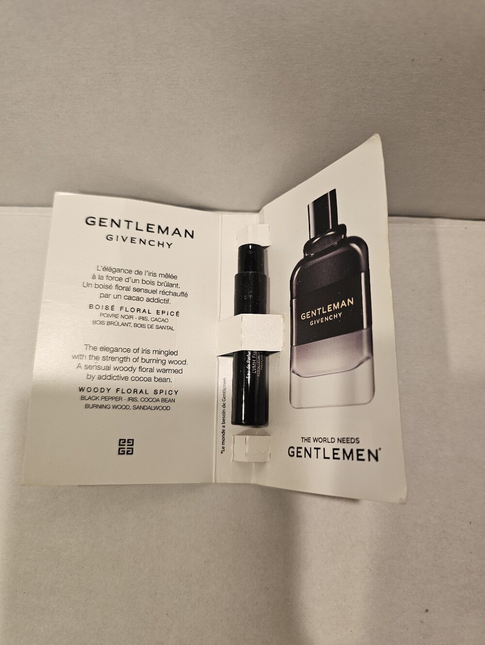 Givenchy Gentleman Sample Vial - Black Men's NEW Sample Size
